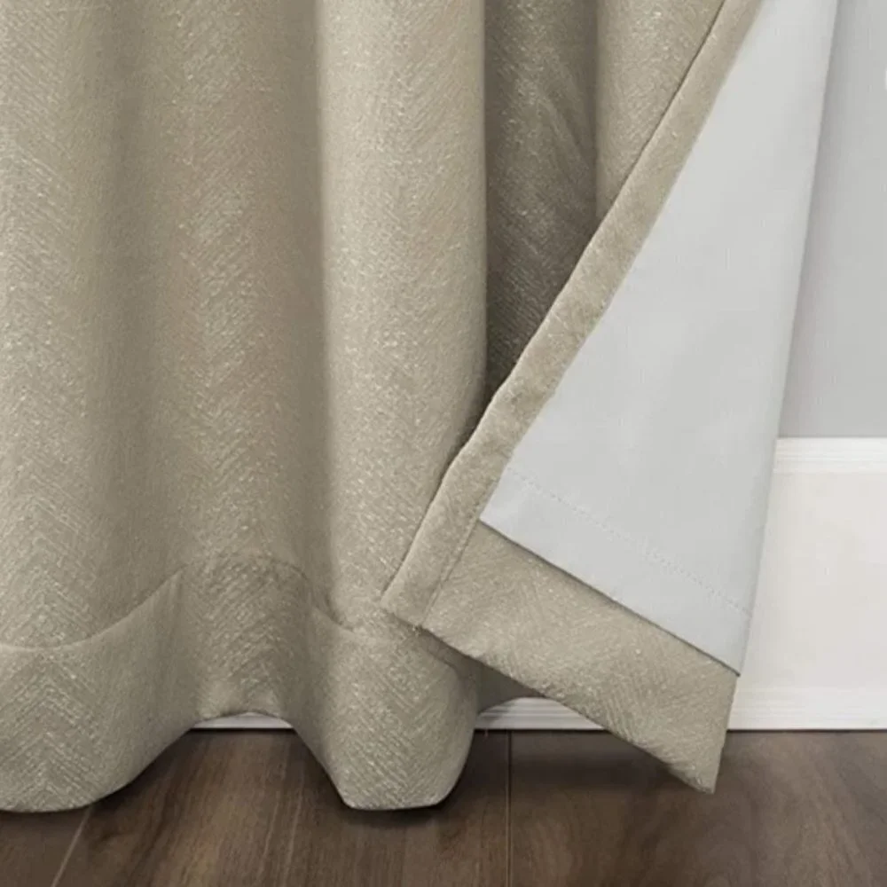Sun Zero Pasqual 2 Chevron Thermal 100% Blackout Grommet Panels Curtain 52 X 96
